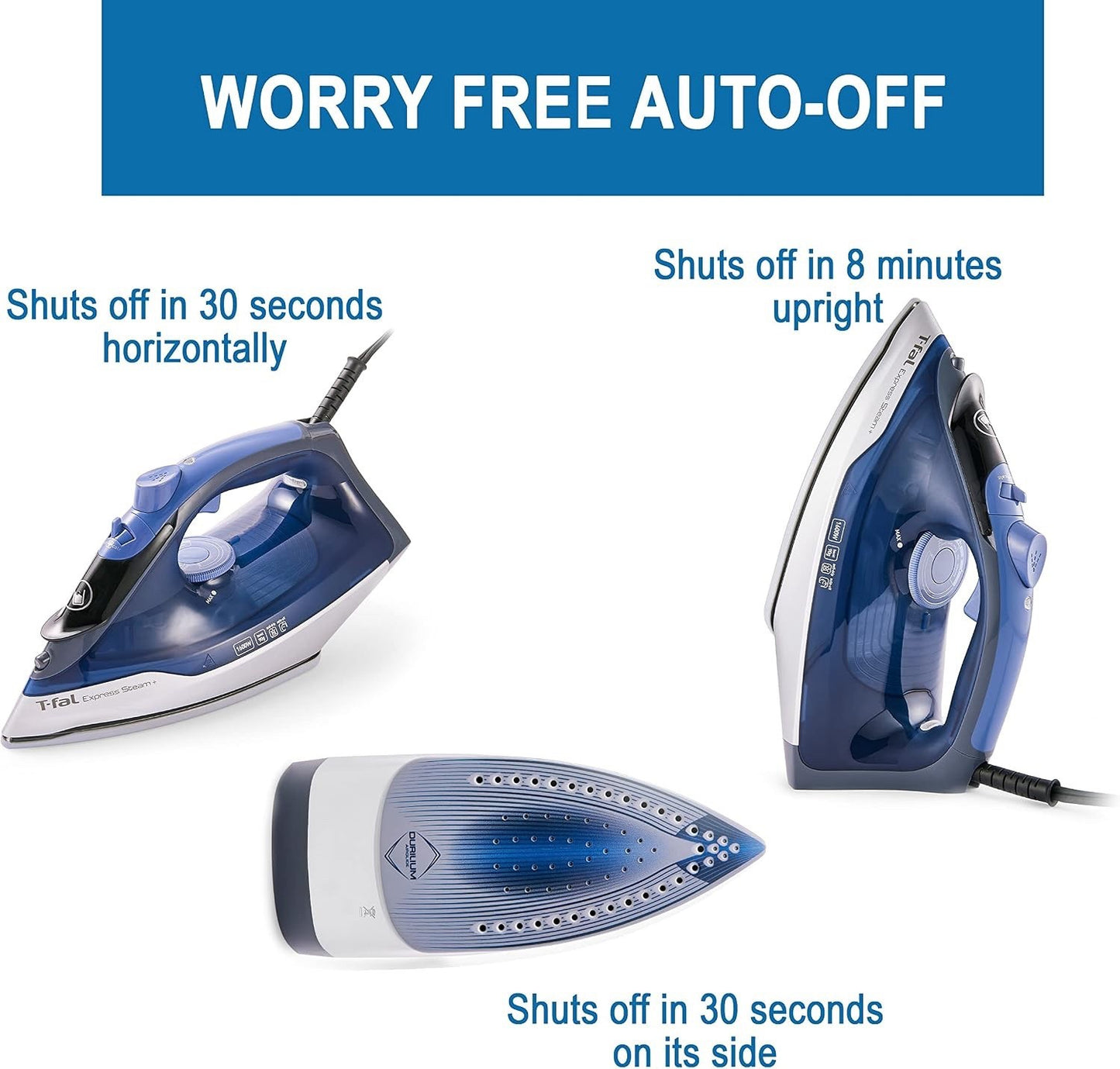Tefal Express Steam, Steam Iron, 190 g/min Steam Boost, 45 g/min Continuous - Lumi and Leo