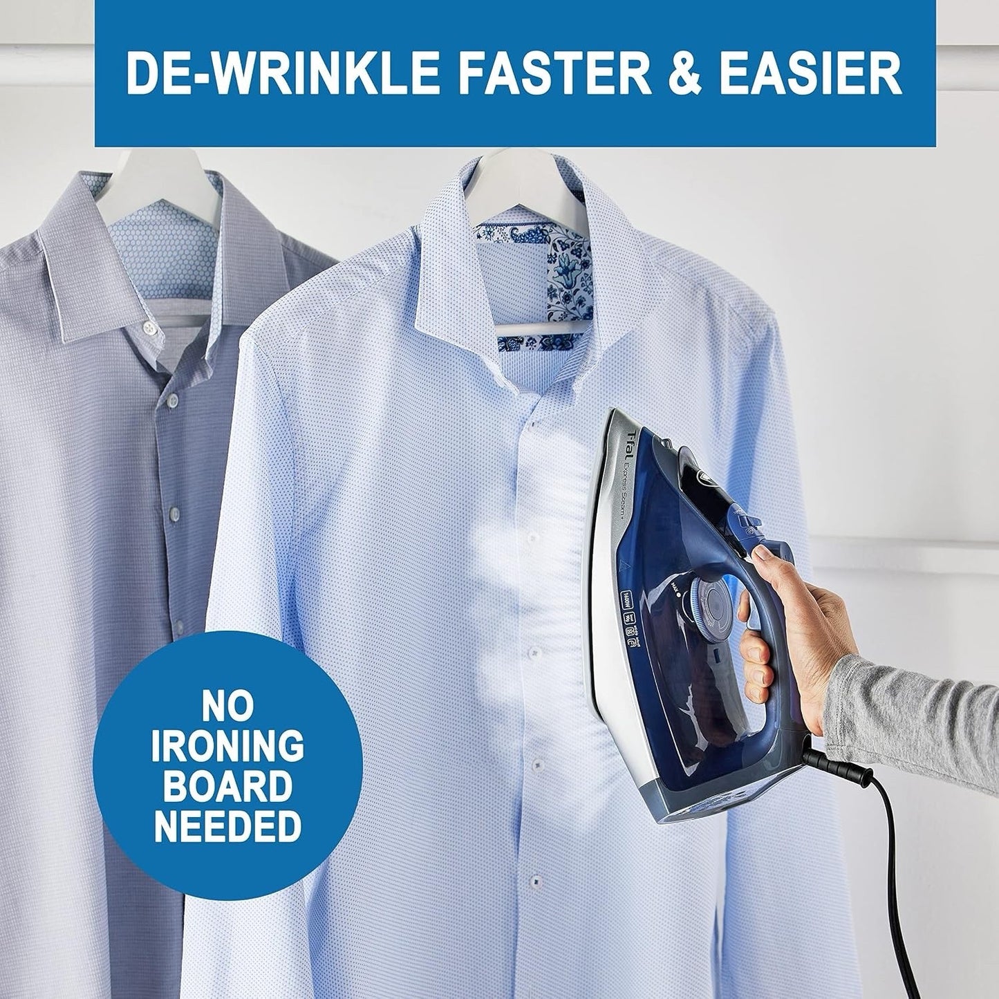 Tefal Express Steam, Steam Iron, 190 g/min Steam Boost, 45 g/min Continuous - Lumi and Leo