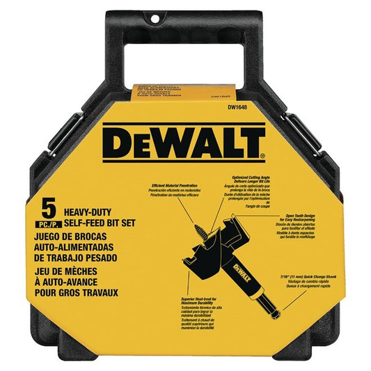 Title: DeWalt DW1648 5-Piece Heavy-Duty Self-Feed Bit Set - Lumi and Leo