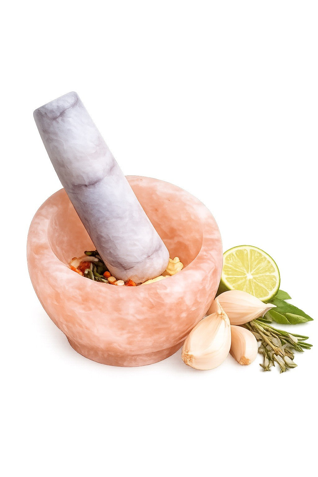 Title: MyGourmet Himalayan Salt Mortar & Marble Pestle Set - Lumi and Leo