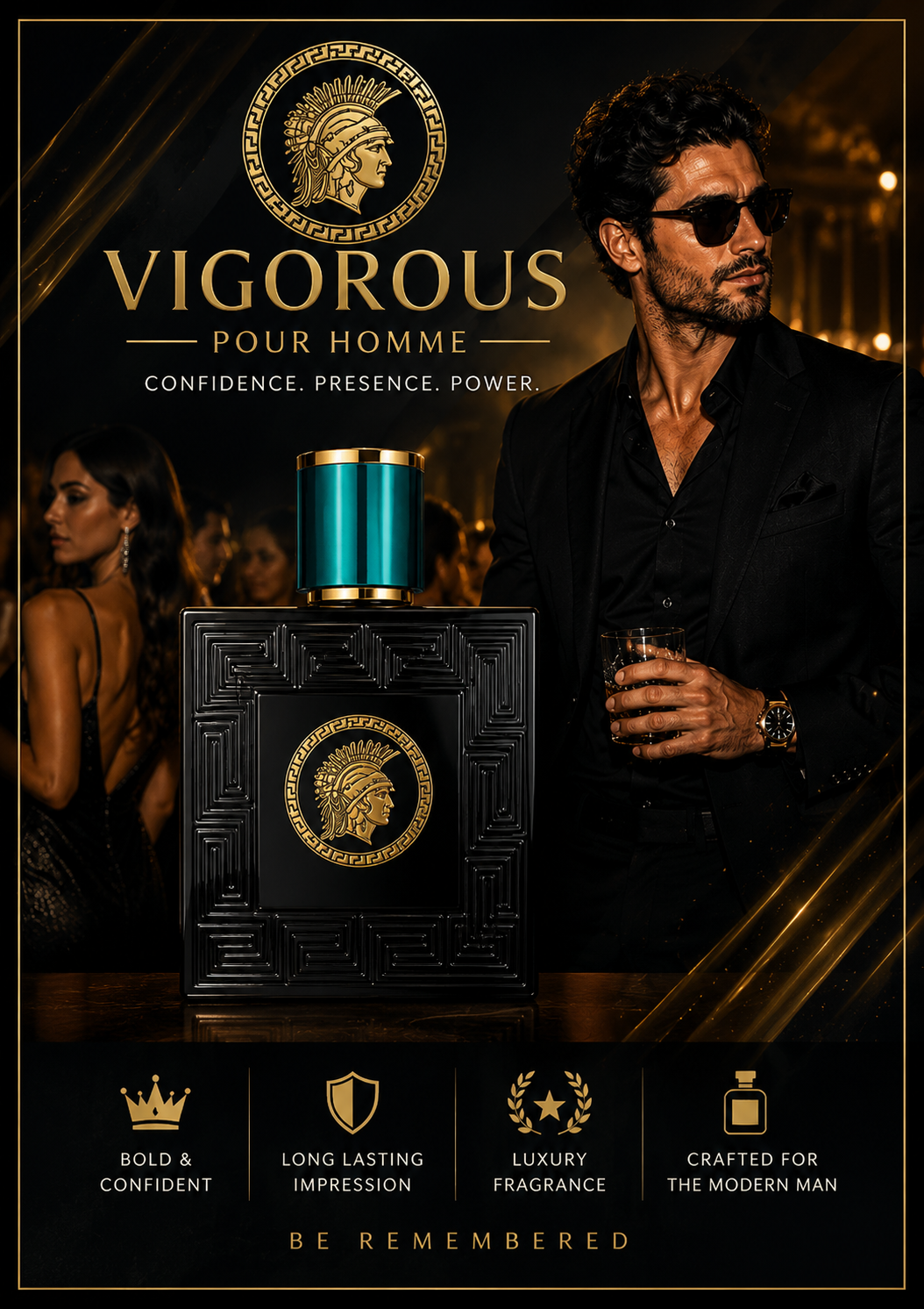 Vigorous Pour Homme Eau De Parfum 100ml Men's Cologne Spray - Long Lasting Luxur