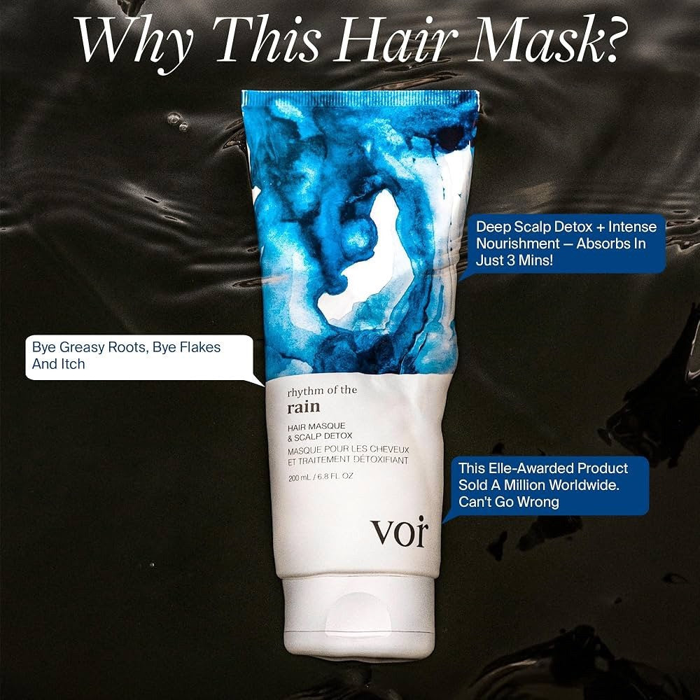 Vor Voir Rhythm Of The Rain Hair Masque & Scalp Detox Full Size 6.8 floz 2 pack