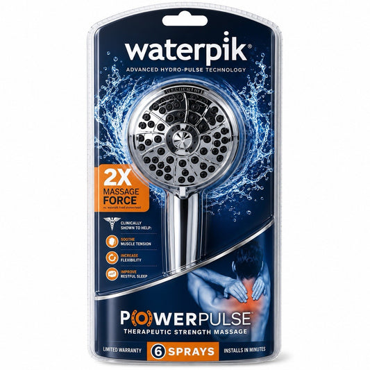 Waterpik PowerPulse 6-Spray Therapeutic Massage Shower Head - Lumi and Leo