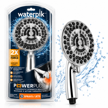 Waterpik PowerPulse Therapeutic Massage Shower Head 9 Spray Chrome - Lumi and Leo