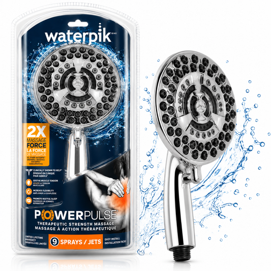 Waterpik PowerPulse Therapeutic Massage Shower Head 9 Spray Chrome - Lumi and Leo
