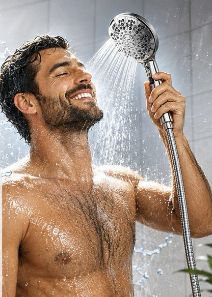 Waterpik XTP-863M PowerPulse 7-Spray Handheld Shower Head Chrome Pause Control - Lumi and Leo