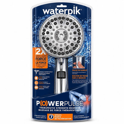 Waterpik XTP-863M PowerPulse 7-Spray Handheld Shower Head Chrome Pause Control - Lumi and Leo