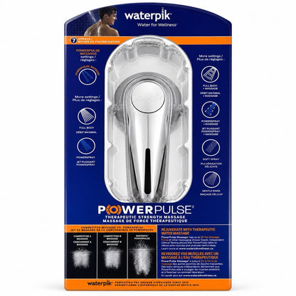 Waterpik XTP-863M PowerPulse 7-Spray Handheld Shower Head Chrome Pause Control - Lumi and Leo