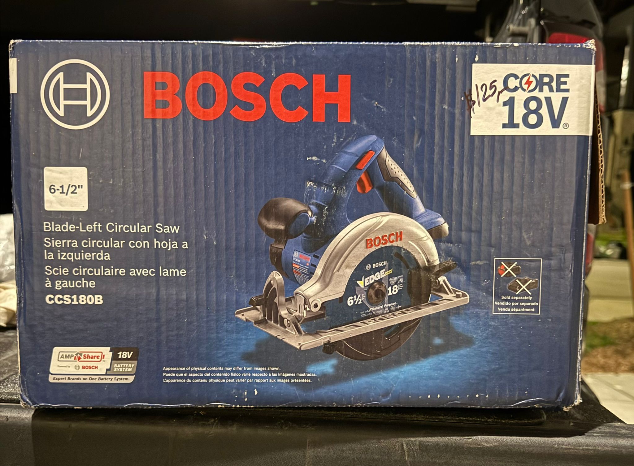 New Open Box-BOSCH 18V CORDLESS 6-1/2" CIRCULAR SAW