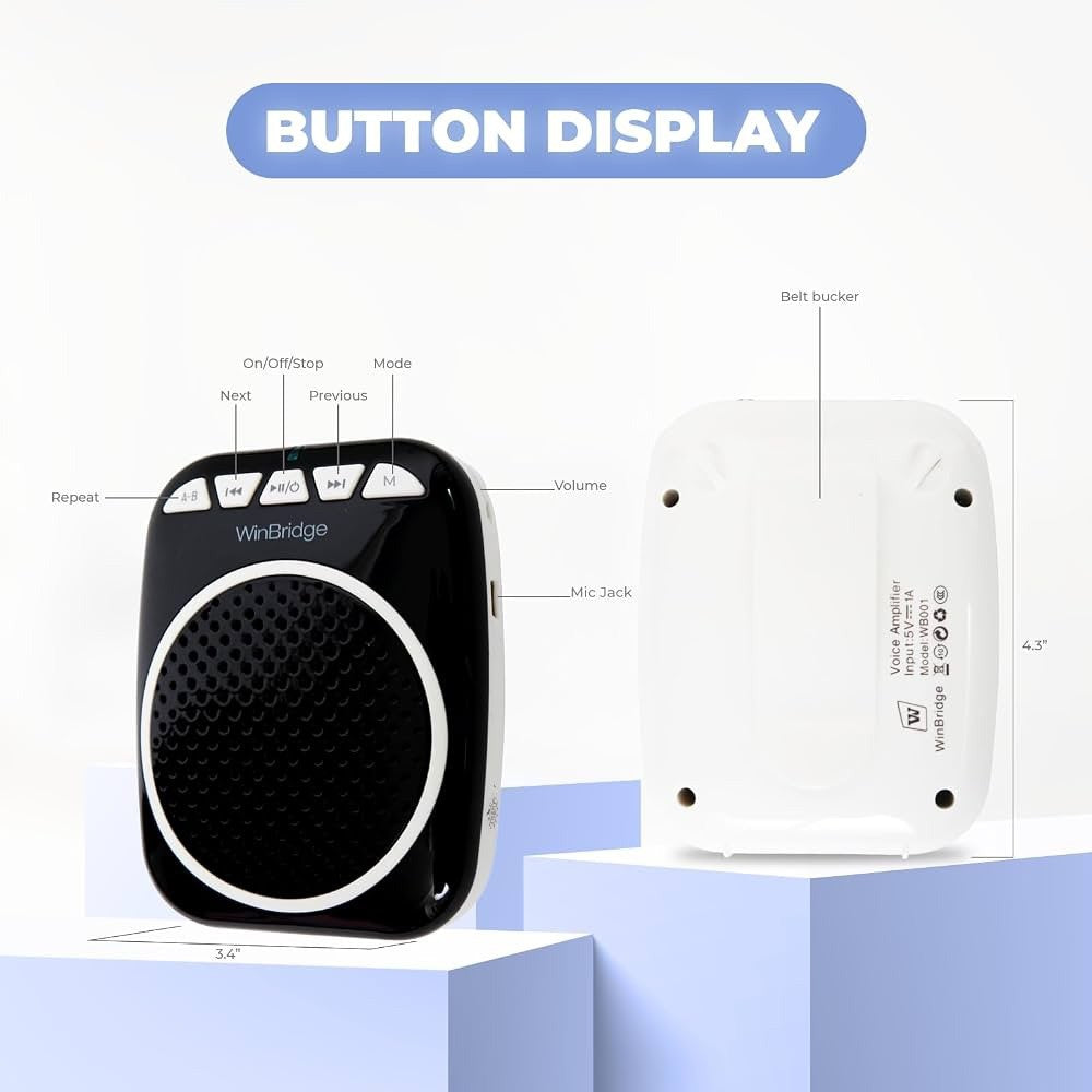 WinBridge Megaphone Speaker for Teachers-with Headset Microphone-WB001 - Lumi and Leo