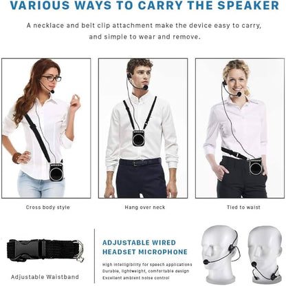WinBridge Megaphone Speaker for Teachers-with Headset Microphone-WB001 - Lumi and Leo