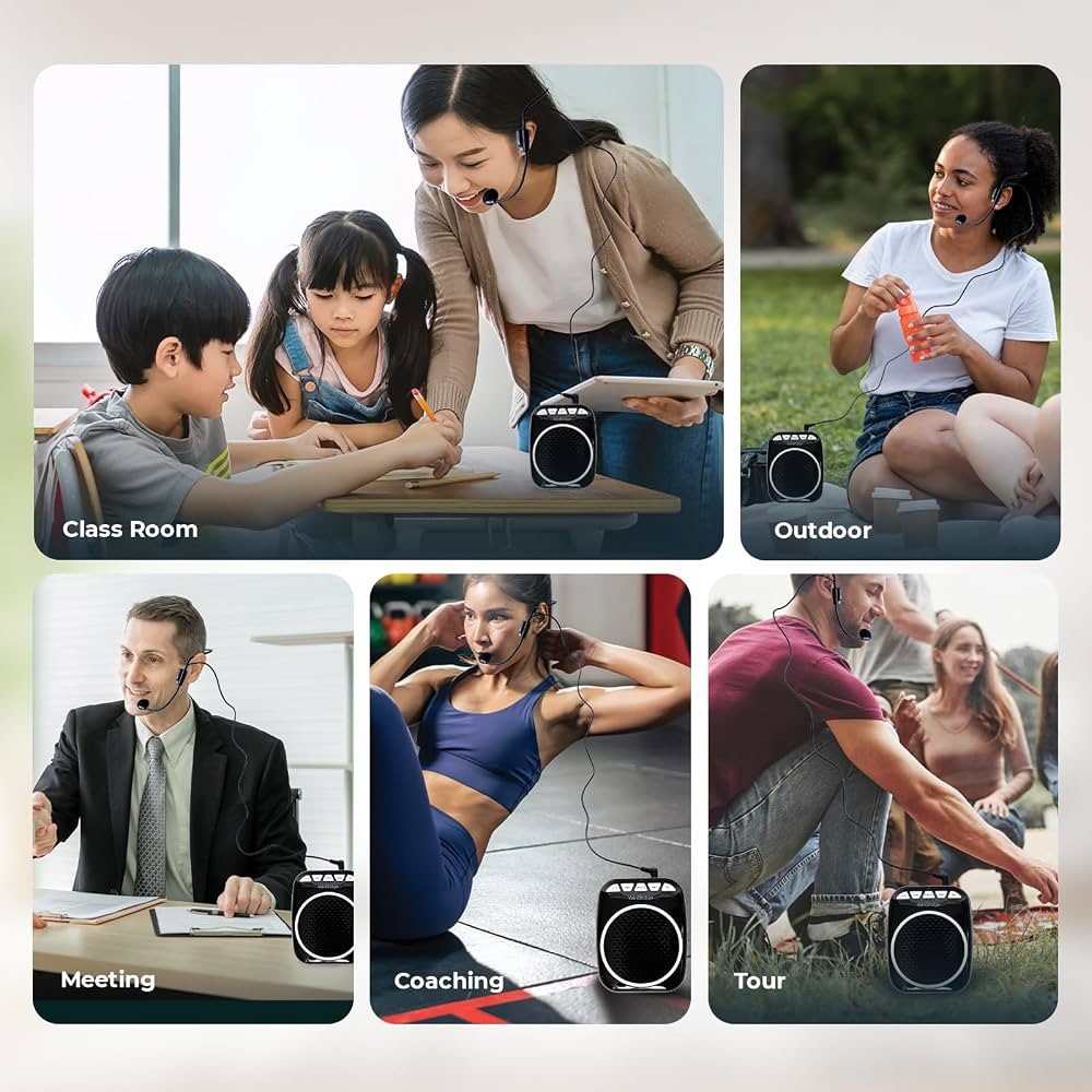 WinBridge Megaphone Speaker for Teachers-with Headset Microphone-WB001 - Lumi and Leo