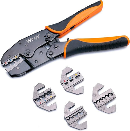 Wirefy 5-Piece Ratcheting Crimping Tool Kit Quick Change Dies CRMP-AA5BD New - Lumi and Leo