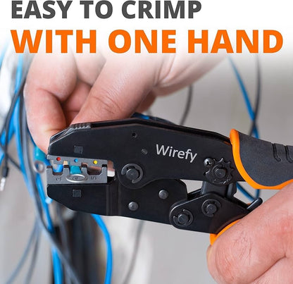 Wirefy 5-Piece Ratcheting Crimping Tool Kit Quick Change Dies CRMP-AA5BD New - Lumi and Leo