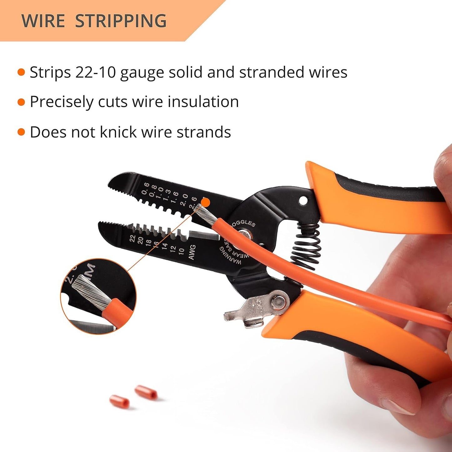 Wirefy Precision Wire Stripper & Cutter 10-22 AWG Ergonomic Handles New - Lumi and Leo