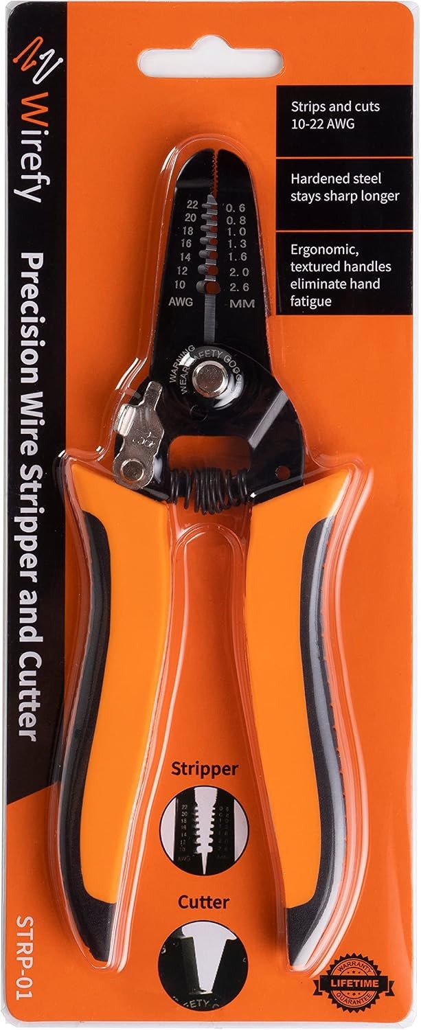 Wirefy Precision Wire Stripper & Cutter 10-22 AWG Ergonomic Handles New - Lumi and Leo