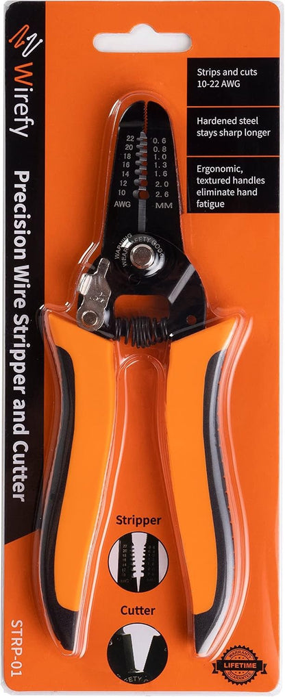 Wirefy Precision Wire Stripper & Cutter 10-22 AWG Ergonomic Handles New - Lumi and Leo