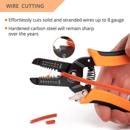 Wirefy Precision Wire Stripper & Cutter 10-22 AWG Ergonomic Handles New - Lumi and Leo