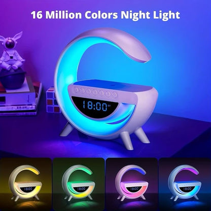 Wireless Charging Table Lamp Multifunctional Bluetooth Speaker & Alarm Clock ... - Lumi and Leo