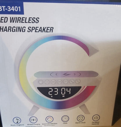 Wireless Charging Table Lamp Multifunctional Bluetooth Speaker & Alarm Clock ... - Lumi and Leo