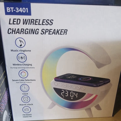 Wireless Charging Table Lamp Multifunctional Bluetooth Speaker & Alarm Clock ... - Lumi and Leo