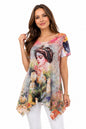 Women Artistic Floral Tunic Top Multiple Sizes Available Let Us Know Your Size - Lumi and Leo