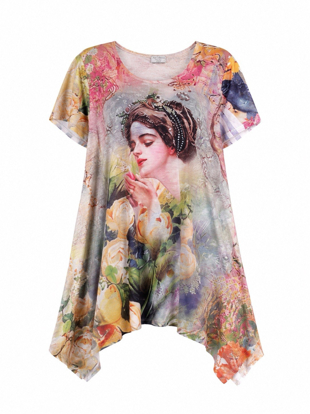 Women Artistic Floral Tunic Top Multiple Sizes Available Let Us Know Your Size - Lumi and Leo