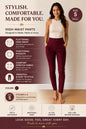 Women's Burgundy High Waist Skinny Stretch Pants Pull On Size Small - Lumi and Leo