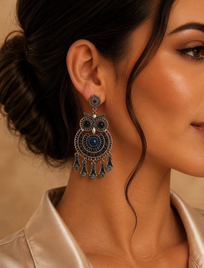 Women's Fashion Earrings Set 8 Pairs Vintage Boho Dangle Stud Gold Tone Jewelry - Lumi and Leo