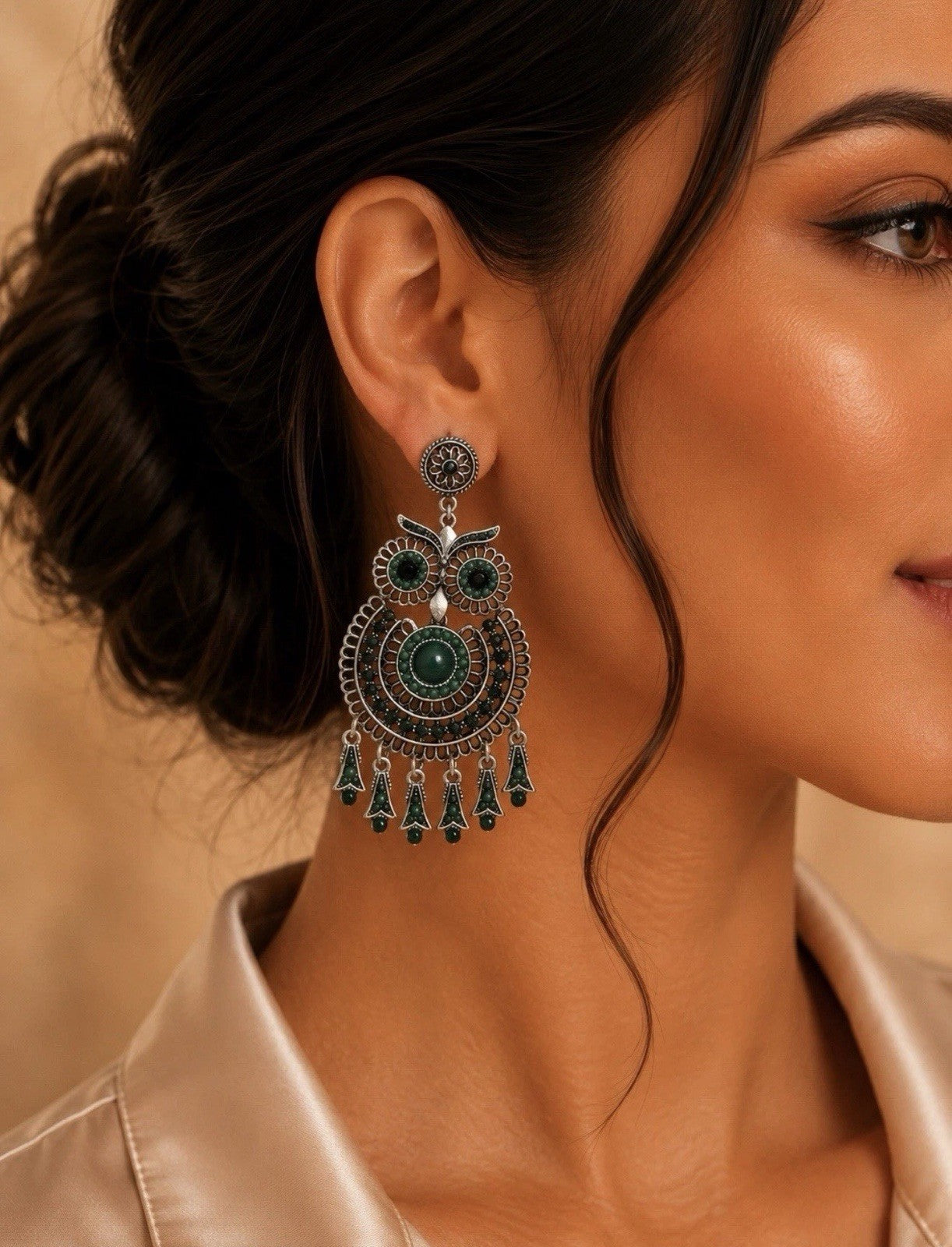 Women's Fashion Earrings Set 8 Pairs Vintage Boho Dangle Stud Gold Tone Jewelry