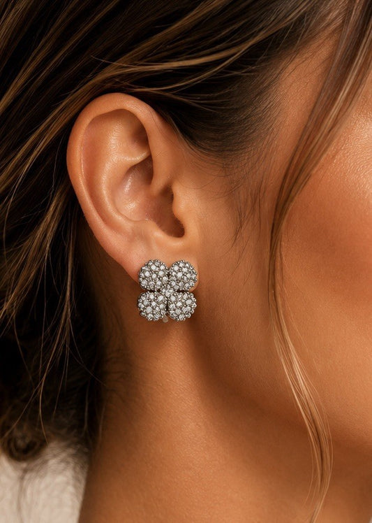 Women's Fashion Stud Earrings Elegant Floral Design Gold Tone Nickel Free Gift - Lumi and Leo