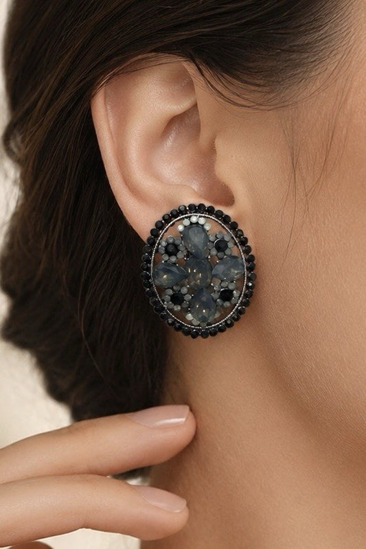 Women's Fashion Stud Earrings Elegant Floral Design Gold Tone Nickel Free Gift - Lumi and Leo