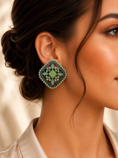 Women's Fashion Stud Earrings Elegant Floral Design Gold Tone Nickel Free Gift - Lumi and Leo