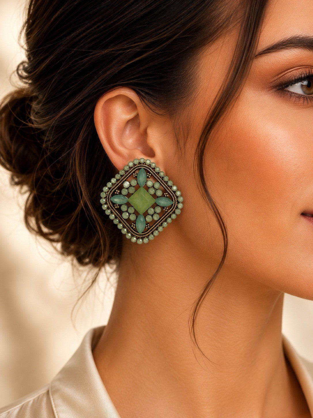 Women's Fashion Stud Earrings Elegant Floral Design Gold Tone Nickel Free Gift - Lumi and Leo