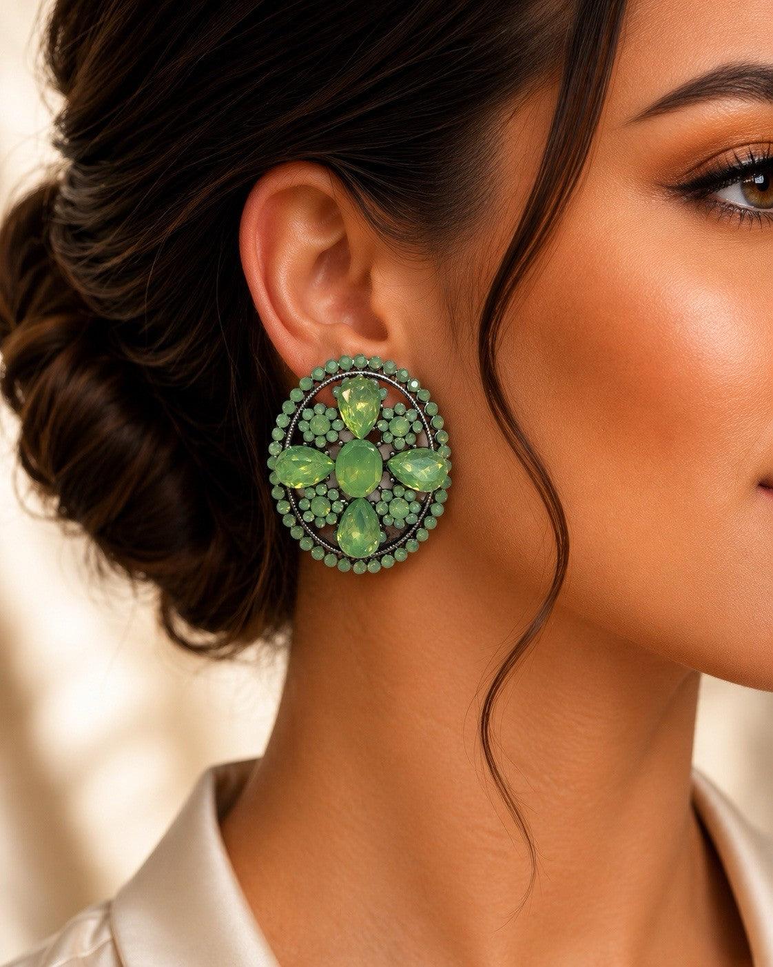 Women's Fashion Stud Earrings Elegant Floral Design Gold Tone Nickel Free Gift - Lumi and Leo
