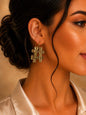 Women's Fashion Stud Earrings Elegant Floral Design Gold Tone Nickel Free Gift - Lumi and Leo
