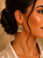Women's Fashion Stud Earrings Elegant Floral Design Gold Tone Nickel Free Gift - Lumi and Leo