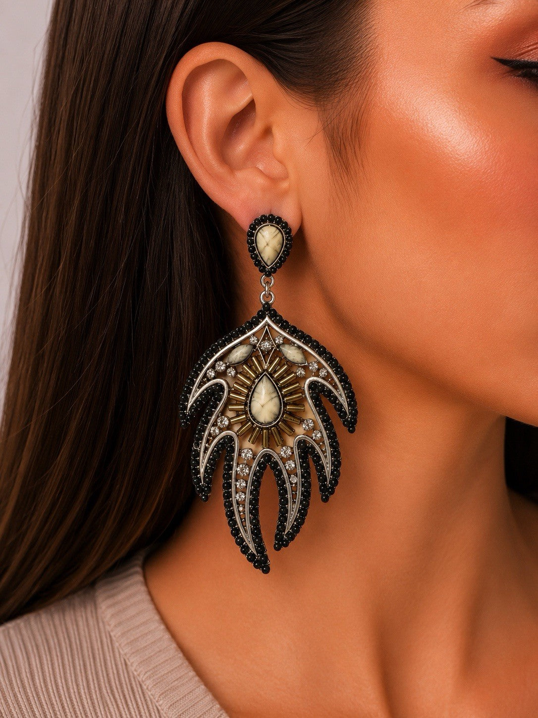 Women's Fashion Stud Earrings Elegant Floral Design Gold Tone Nickel Free Gift - Lumi and Leo
