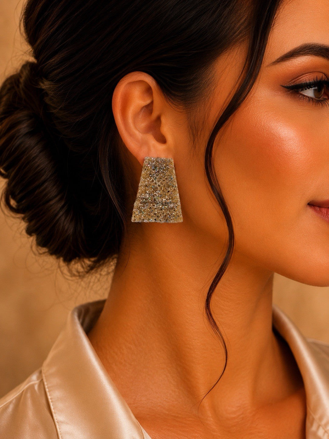 Women's Fashion Stud Earrings Elegant Floral Design Gold Tone Nickel Free Gift - Lumi and Leo