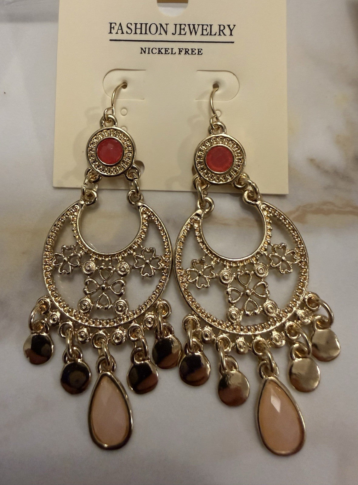 Women's Fashion Stud Earrings Elegant Floral Design Gold Tone Nickel Free Gift