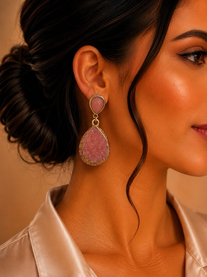 Women's Fashion Stud Earrings Elegant Floral Design Gold Tone Nickel Free Gift - Lumi and Leo