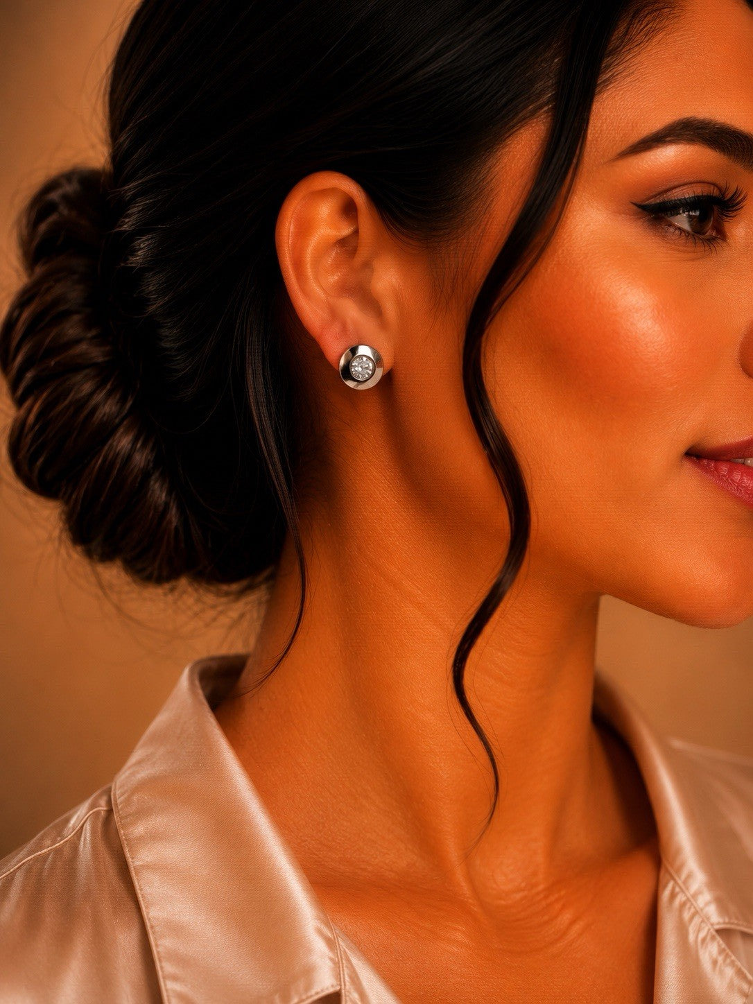 Women's Fashion Stud Earrings Elegant Floral Design Gold Tone Nickel Free Gift - Lumi and Leo