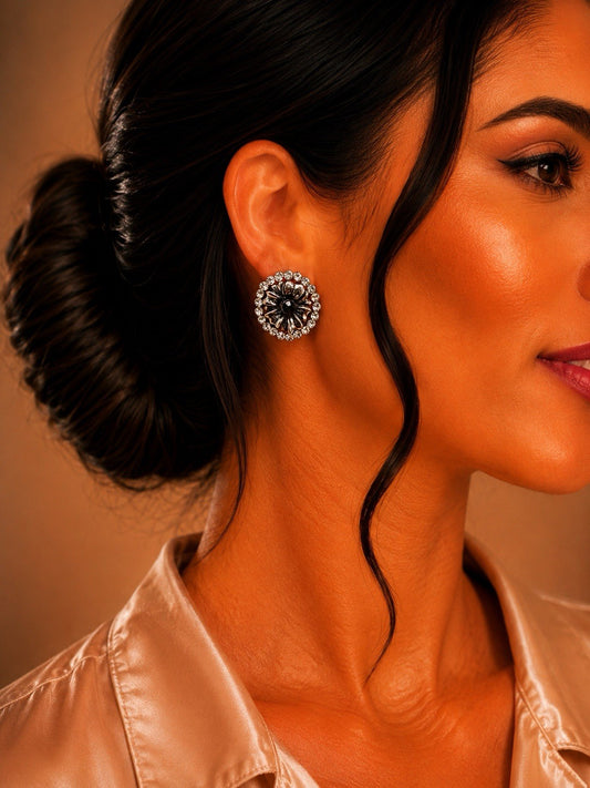 Women's Fashion Stud Earrings Elegant Floral Design Gold Tone Nickel Free Gift - Lumi and Leo