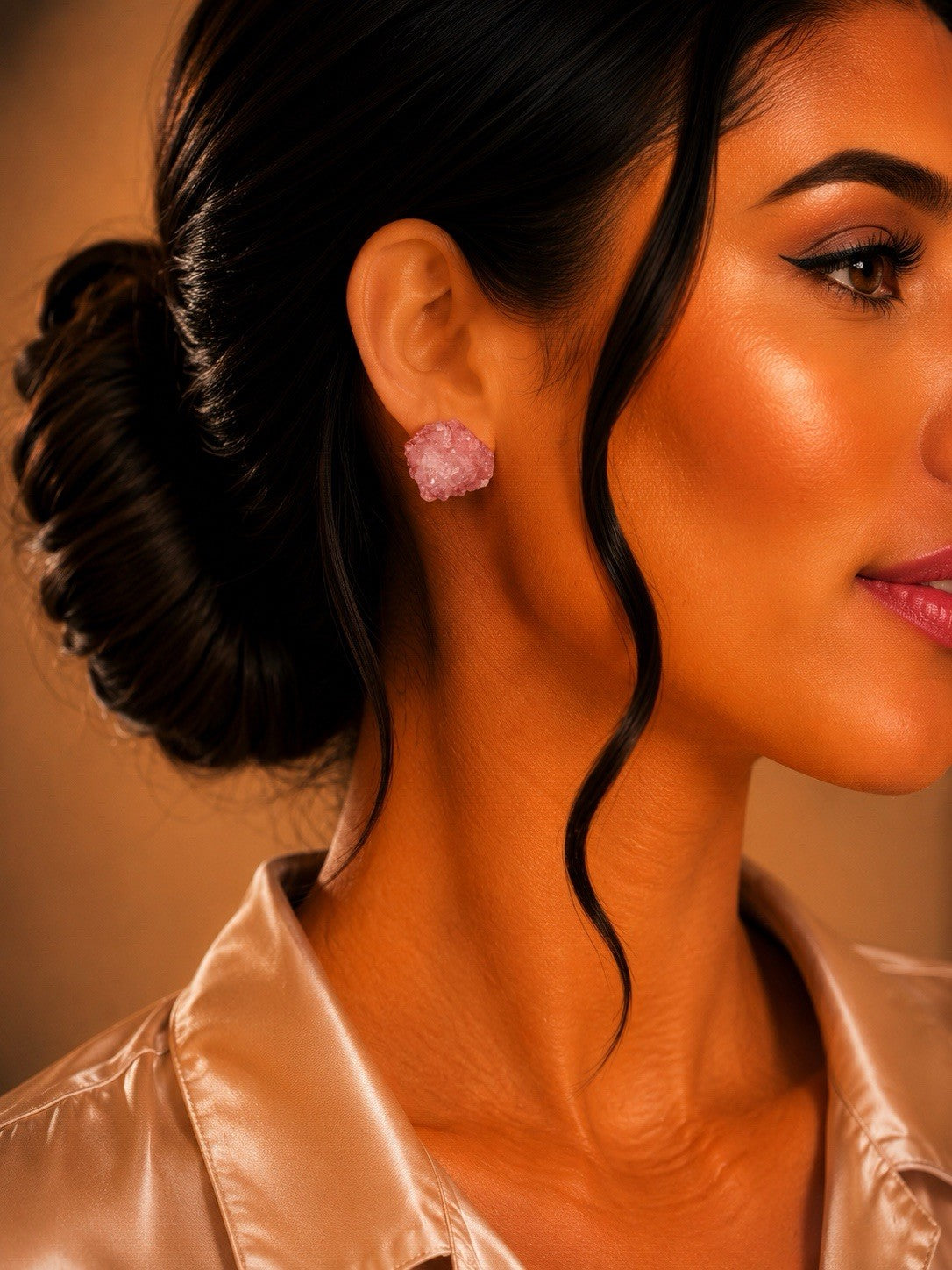 Women's Fashion Stud Earrings Elegant Floral Design Gold Tone Nickel Free Gift - Lumi and Leo