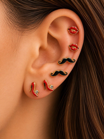 Women's Fashion Stud Earrings Elegant Floral Design Gold Tone Nickel Free Gift - Lumi and Leo