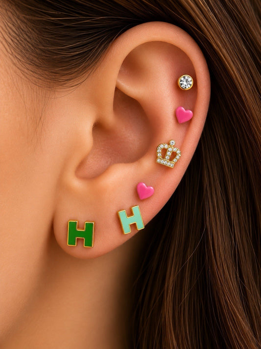 Women's Fashion Stud Earrings Elegant Floral Design Gold Tone Nickel Free Gift - Lumi and Leo