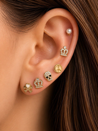 Women's Fashion Stud Earrings Elegant Floral Design Gold Tone Nickel Free Gift - Lumi and Leo
