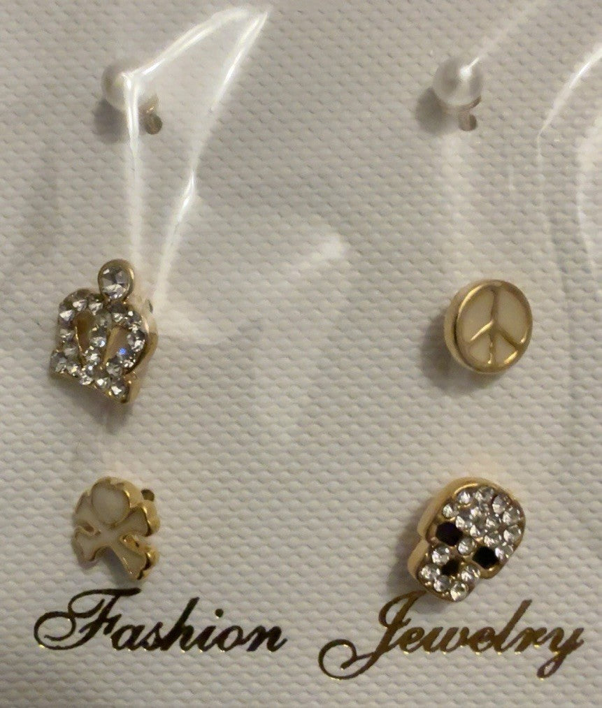 Women's Fashion Stud Earrings Elegant Floral Design Gold Tone Nickel Free Gift