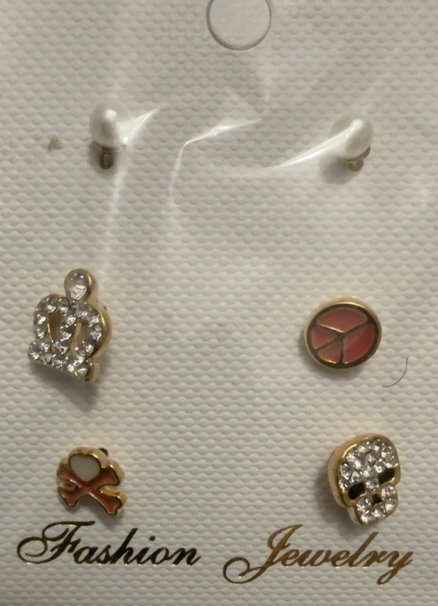 Women's Fashion Stud Earrings Elegant Floral Design Gold Tone Nickel Free Gift