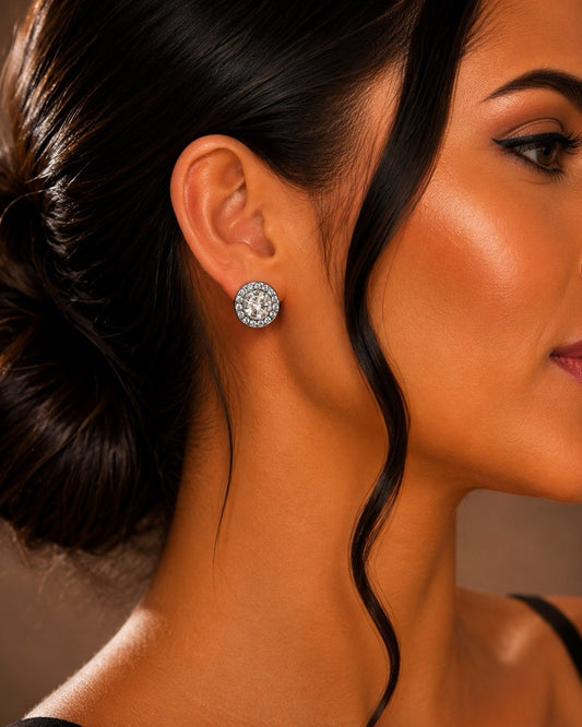 Women's Fashion Stud Earrings Elegant Floral Design Gold Tone Nickel Free Gift - Lumi and Leo